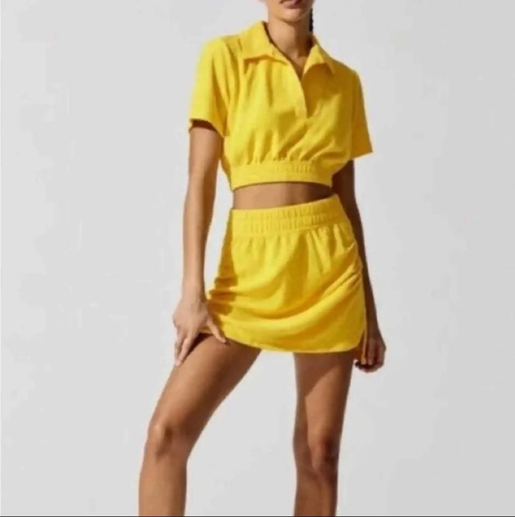 Carbon38,‎  Micro Terry Cropped Top, Yellow, Size XS - Picture 9 of 10